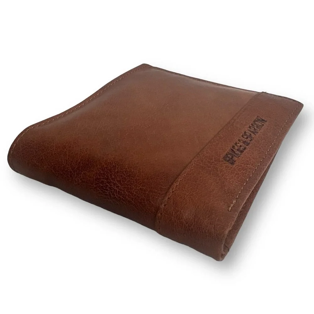 Spikes and Sparrow Convertible Wallet Alexander RFID Brown Leather 2 Part Combo